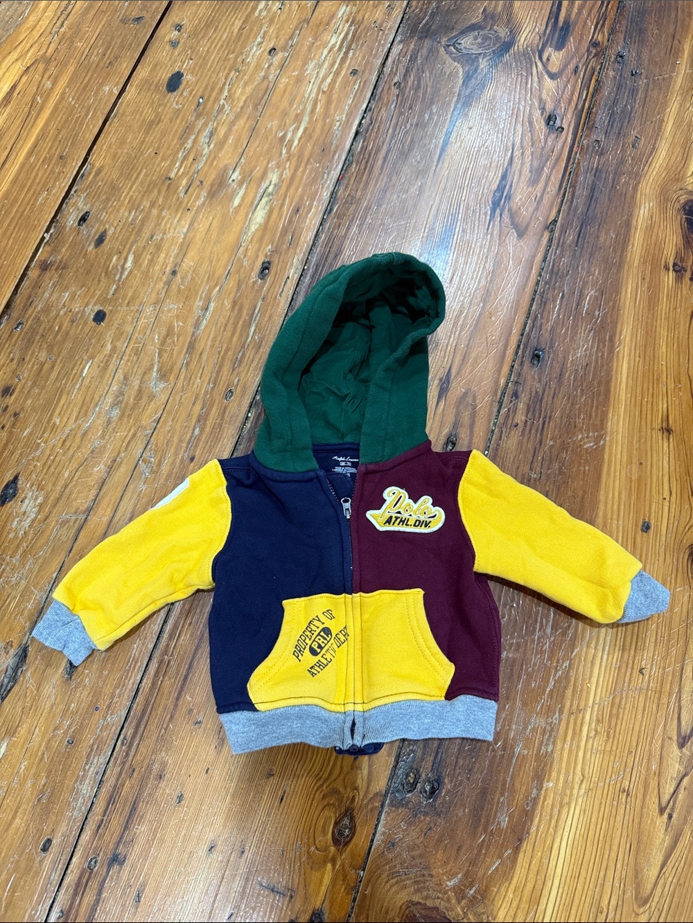 Ralph Lauren Color block Hooded Zip Jacket Baby Size 6 months